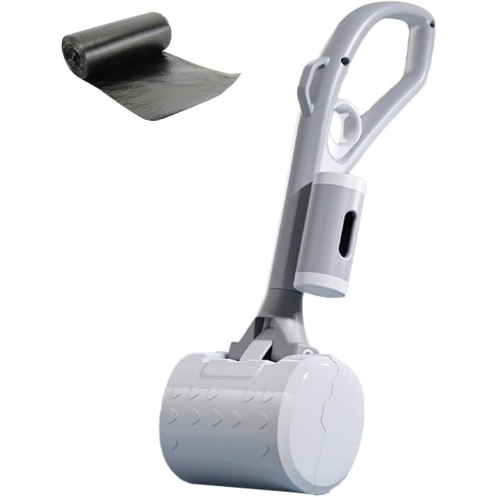Ramasse-crottes pour chien - Pelle robuste avec distributeur de sacs intégré - Poignée ergonomique -Gray- Living123 - Image 1