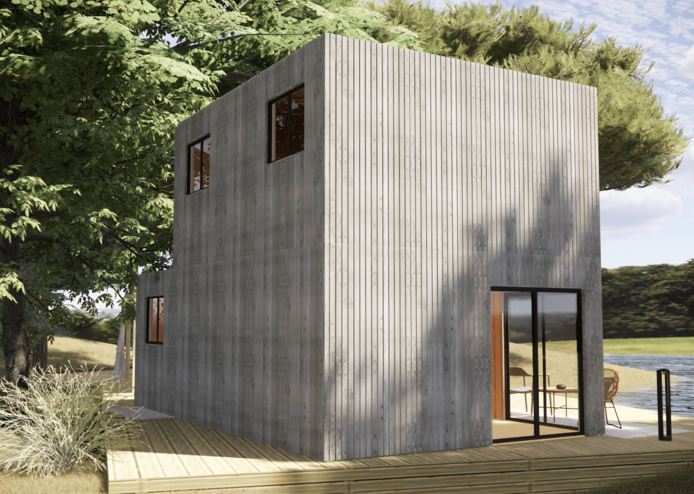 Studio de jardin RE2020 en bois 7,7 x 4,6 x 2,7 m / isolation RE2020 avec mezzanine et terrasse - Image 10