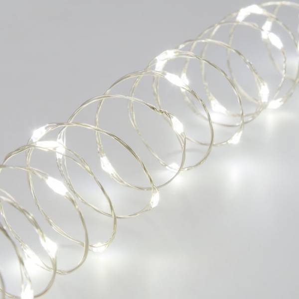 Lotti - Guirlande lumineuse extérieur blanc froid 20M 400 micro LED câble argenté 8 programmes Lotti - Imagen 1