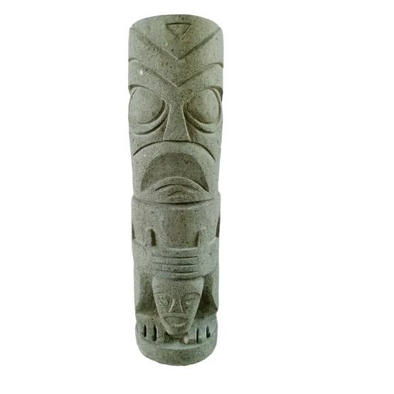 Tiki d'océanie totem jardin en pierre volcanique 1.50m - Image 1