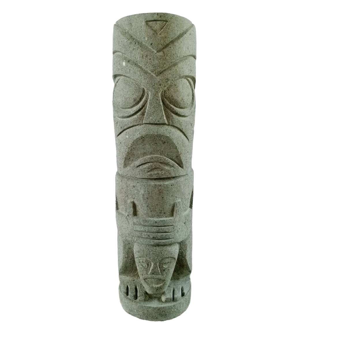 Tiki d'océanie totem jardin en pierre volcanique 1.50m - Image 1