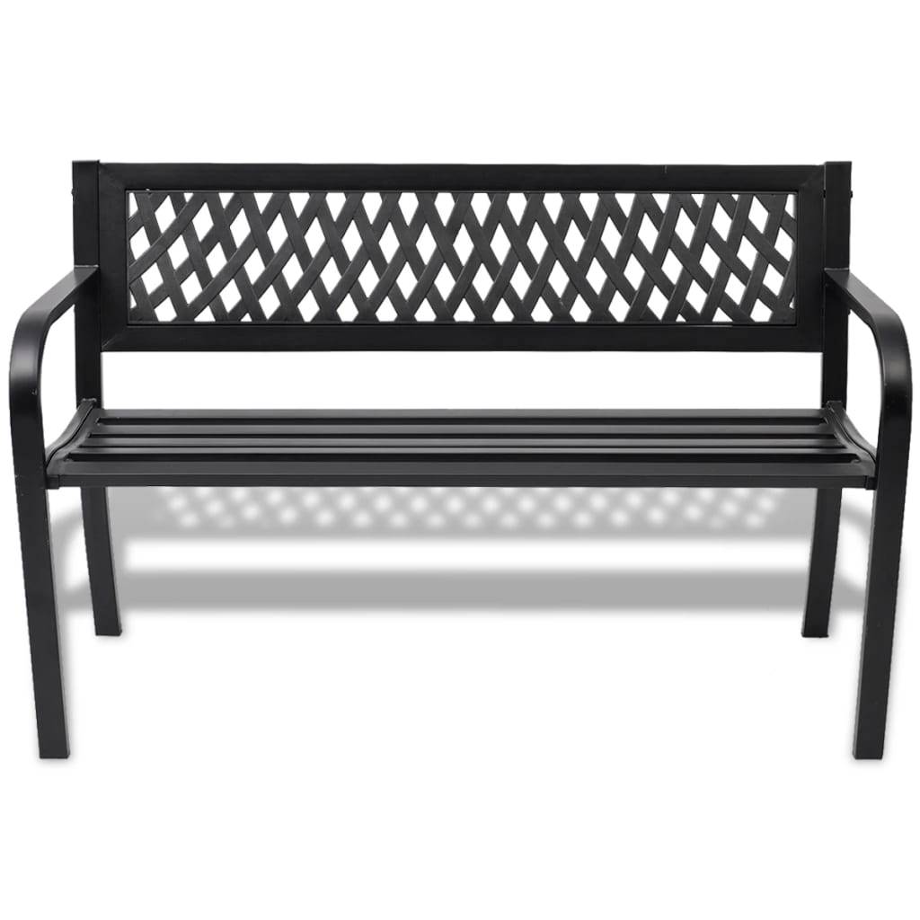 Vidaxl - Banc de jardin 118 cm Acier Noir vidaXL 42169 - Imagen 2