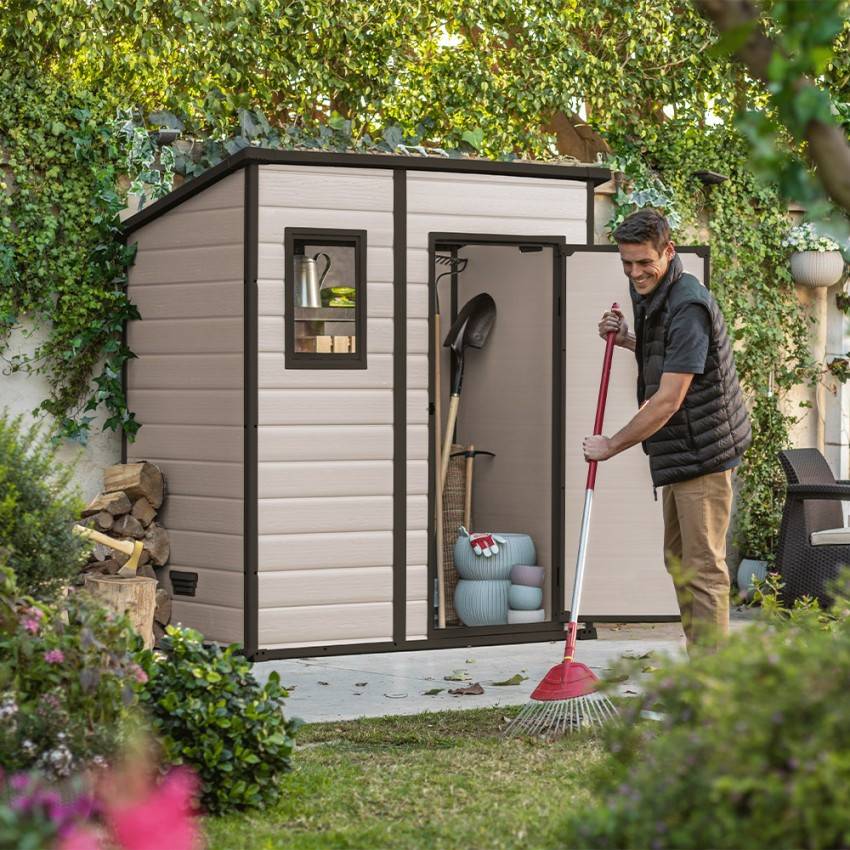 Keter - Abri pour outils de jardin en résine PVC 183.5x111x200.5cm 6x4 PVCMini - Image 4