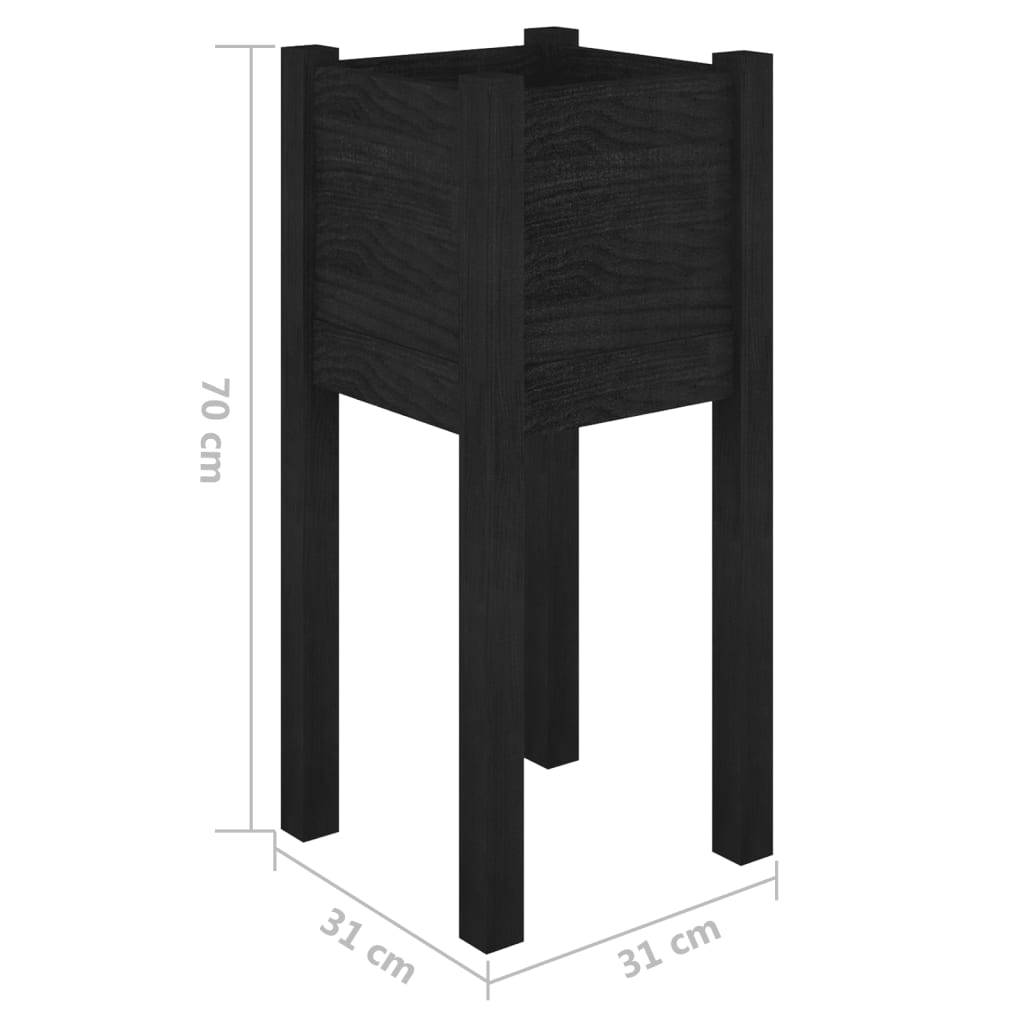 Vidaxl - Jardinière d'extérieur Noir 31x31x70 cm Bois de pin massif vidaXL 810787 - Image 8