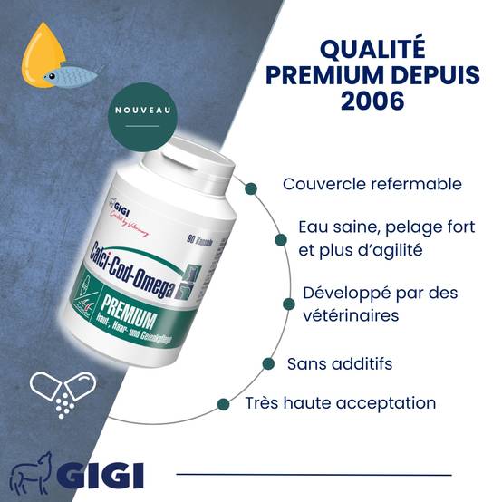 Oméga 3 & Calcium Naturel 90 capsules GIGI VET - Image 2