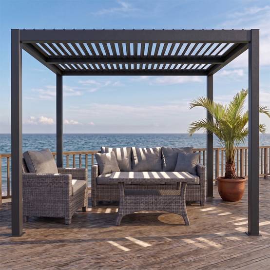 Pergola bioclimatique structure et lames orientables en aluminium 3x3m RHODES - Image 6