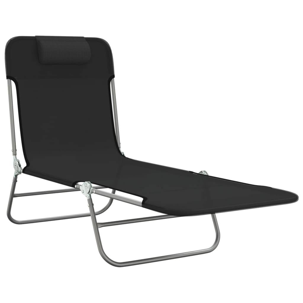 Vidaxl - Chaises longues pliables lot de 2 noir textilène et acier vidaXL 360181 - Image 9