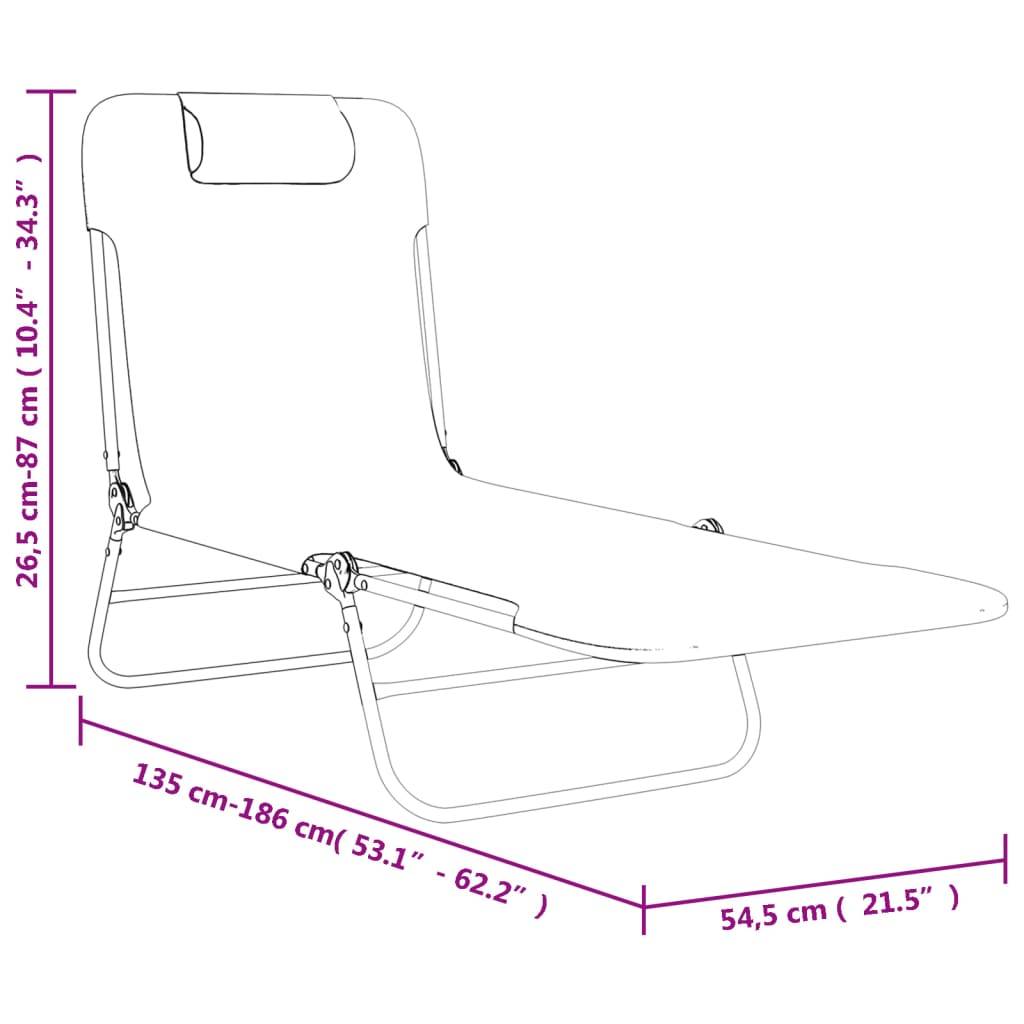 Vidaxl - Chaises longues pliables lot de 2 noir textilène et acier vidaXL 360181 - Image 3