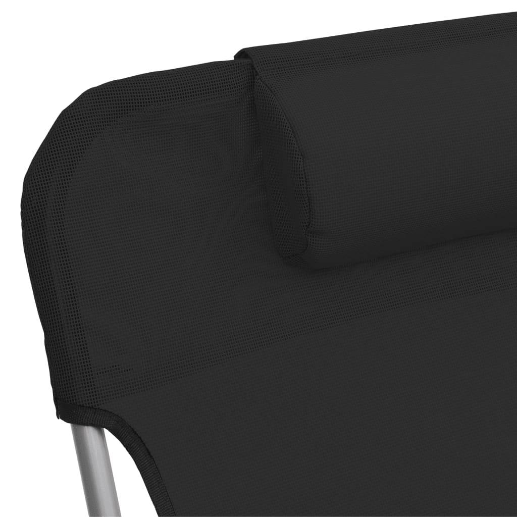 Vidaxl - Chaises longues pliables lot de 2 noir textilène et acier vidaXL 360181 - Image 4