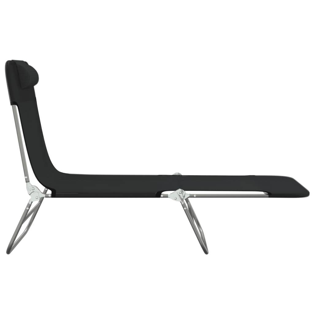 Vidaxl - Chaises longues pliables lot de 2 noir textilène et acier vidaXL 360181 - Image 6
