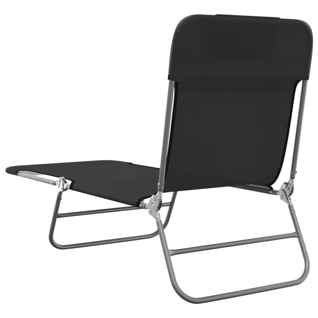Vidaxl - Chaises longues pliables lot de 2 noir textilène et acier vidaXL 360181 - Image 7