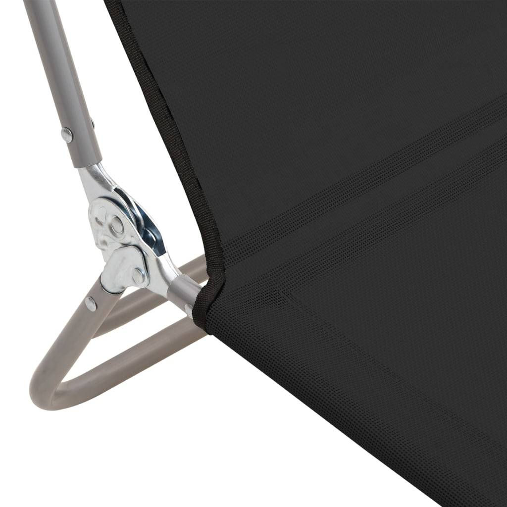 Vidaxl - Chaises longues pliables lot de 2 noir textilène et acier vidaXL 360181 - Image 5