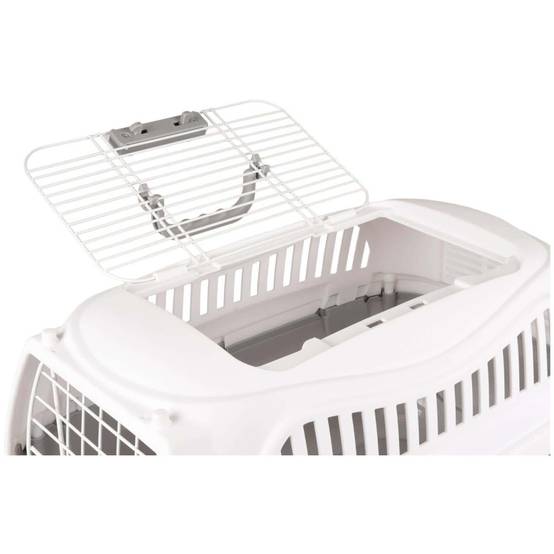 Cage de transport GLOBE S 37 x 57 X h 33 cm, gris pour chien max 9 kg - Image 2