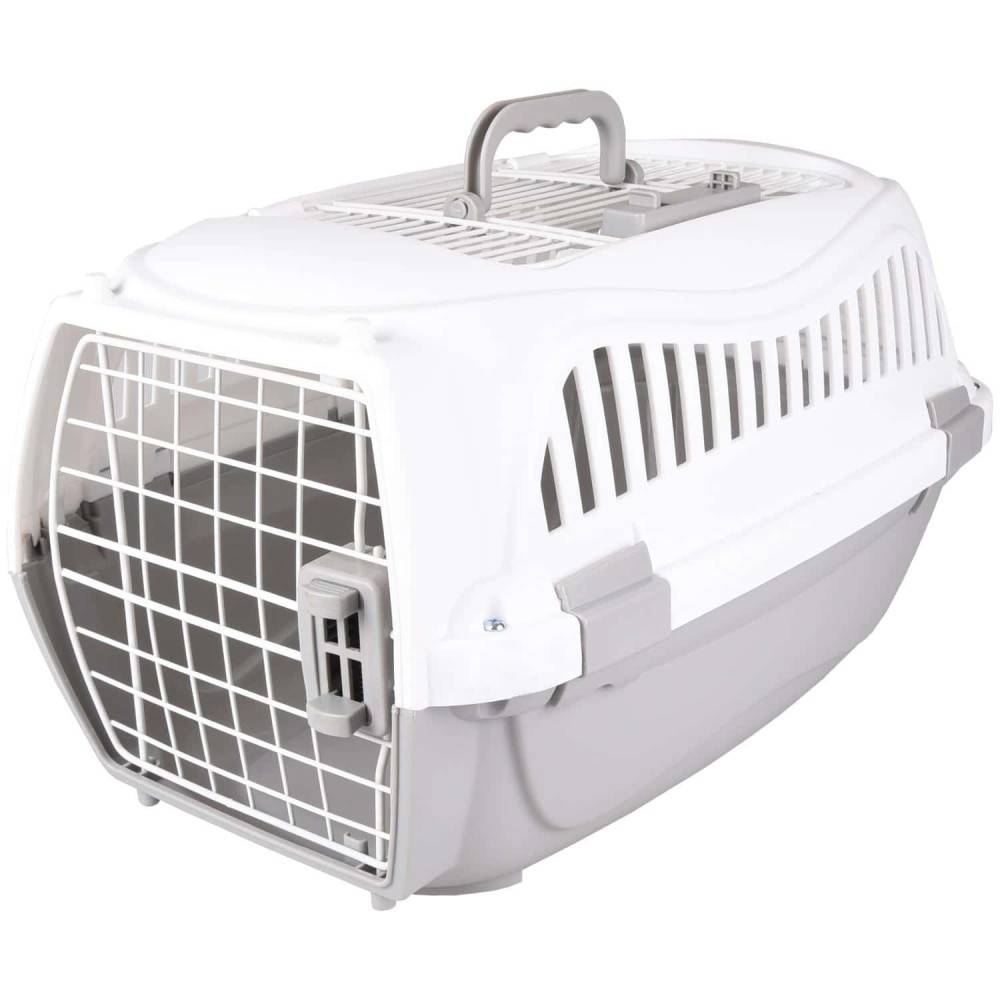 Cage de transport GLOBE S 37 x 57 X h 33 cm, gris pour chien max 9 kg - Image 1