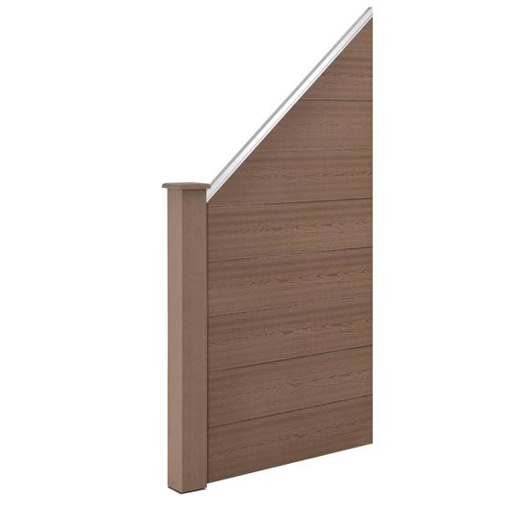 Helloshop26 - Clôture brise vue brise vent bois composite (wpc) quadratique et oblique brun 183 x 277 cm - Imagen 3