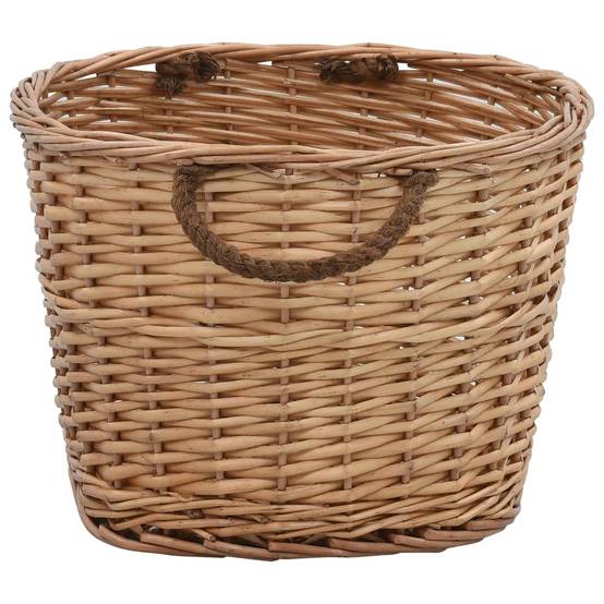 Panier à bûches en osier naturel avec poignées pour cheminée 56 cm – ComfortXL Outdoor Living - Image 3
