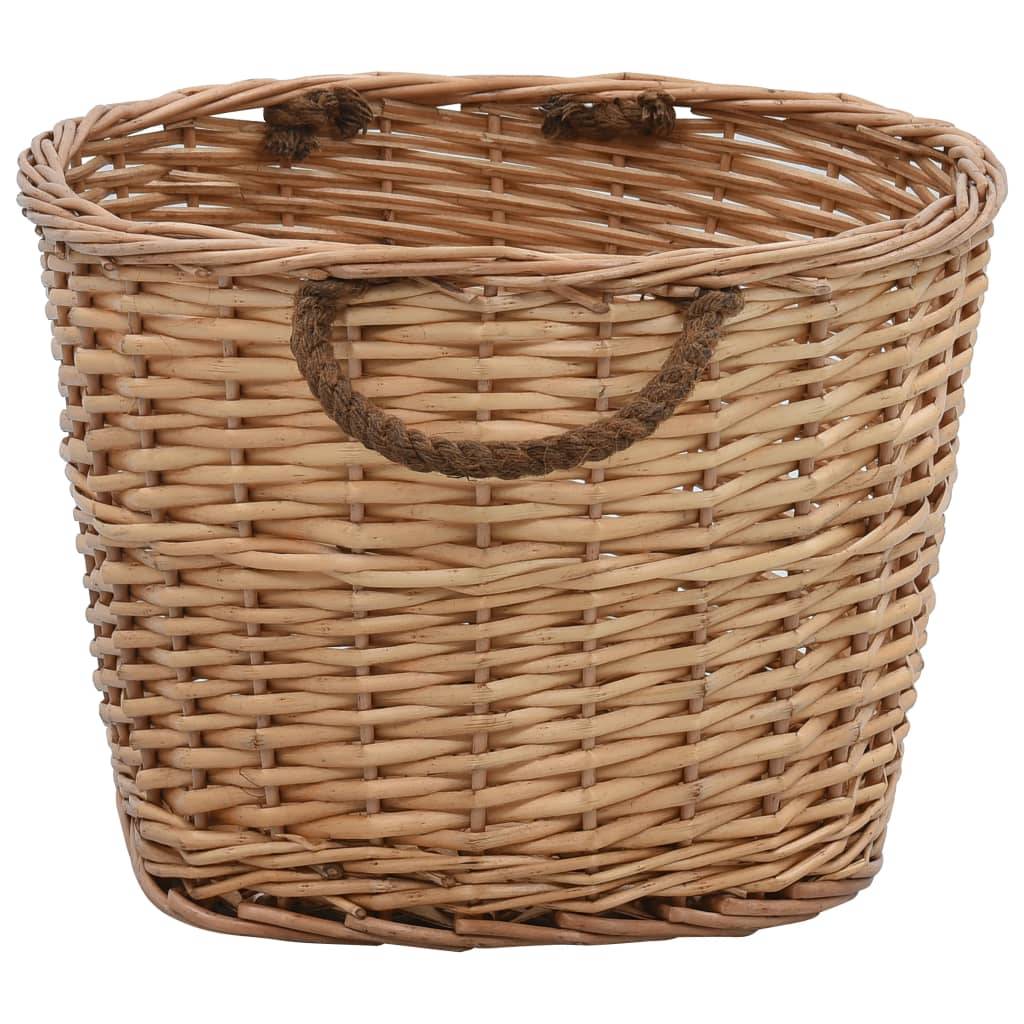 Panier à bûches en osier naturel avec poignées pour cheminée 56 cm – ComfortXL Outdoor Living - Image 3