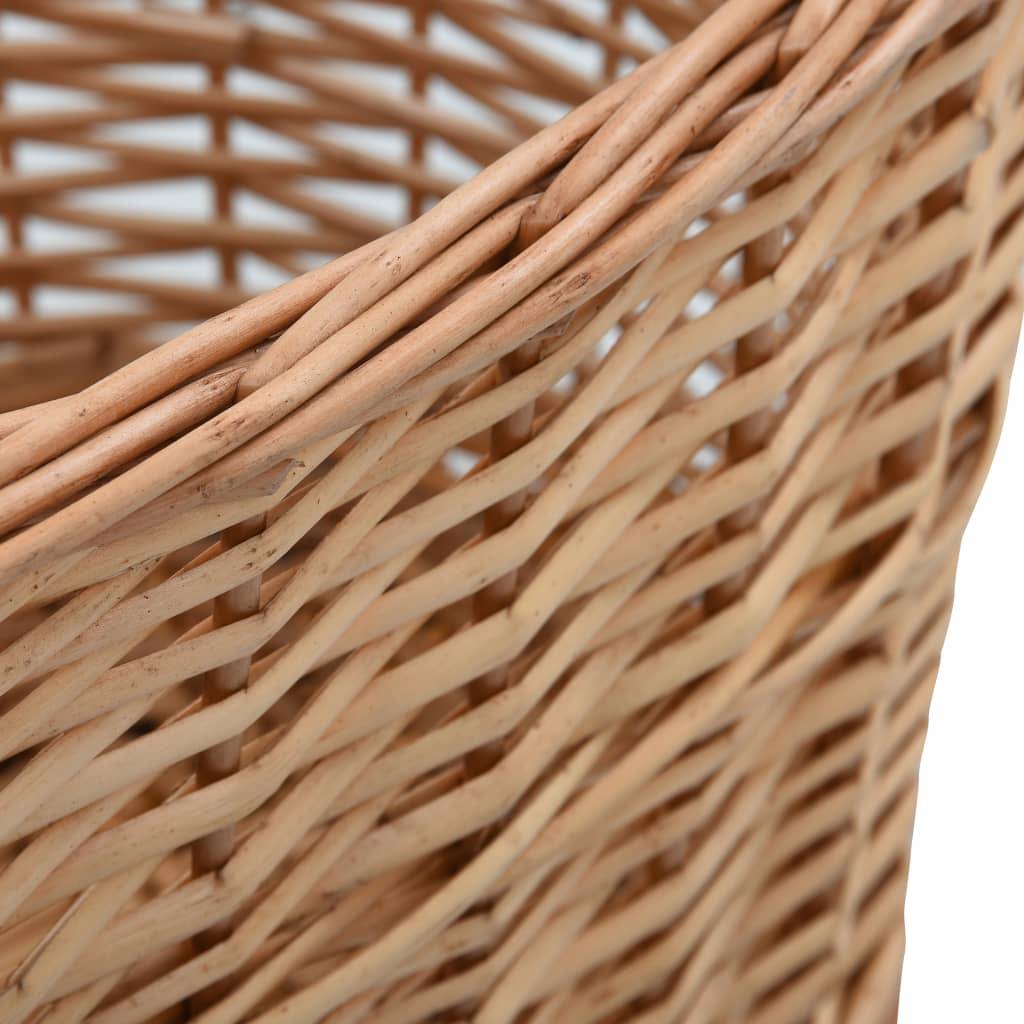 Panier à bûches en osier naturel avec poignées pour cheminée 56 cm – ComfortXL Outdoor Living - Image 5