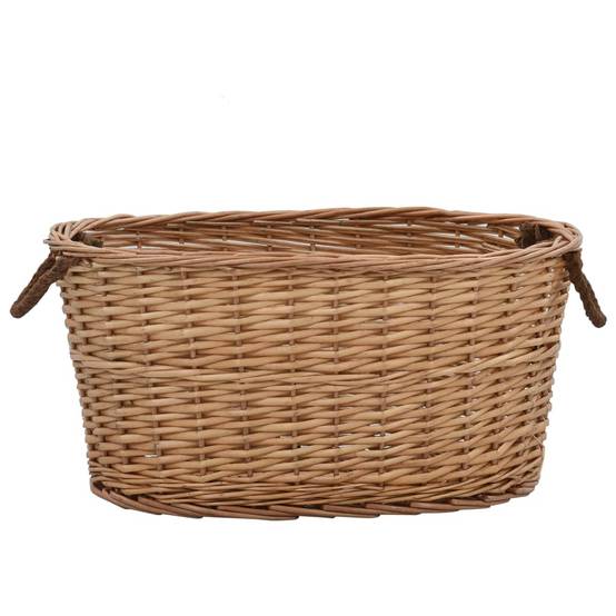 Panier à bûches en osier naturel avec poignées pour cheminée 56 cm – ComfortXL Outdoor Living - Image 2