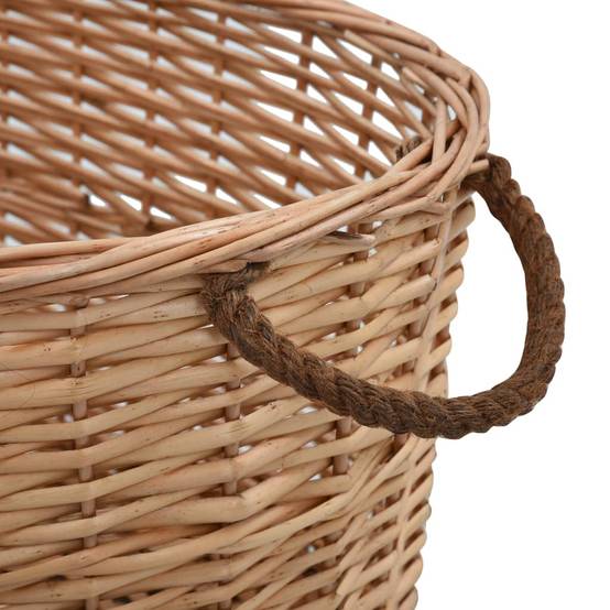 Panier à bûches en osier naturel avec poignées pour cheminée 56 cm – ComfortXL Outdoor Living - Image 4