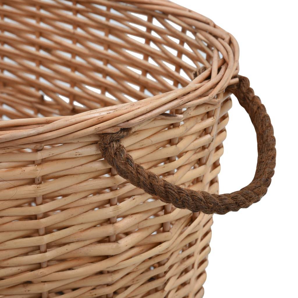 Panier à bûches en osier naturel avec poignées pour cheminée 56 cm – ComfortXL Outdoor Living - Image 4