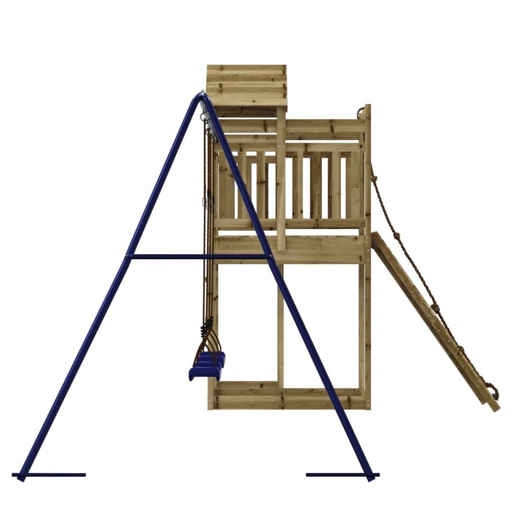 Helloshop26 - Aire de jeux d'extérieur balançoires toboggan portiques robuste jeux jardin 361 x 282 x 238 cm bois de pin imprégné - Imagen 5