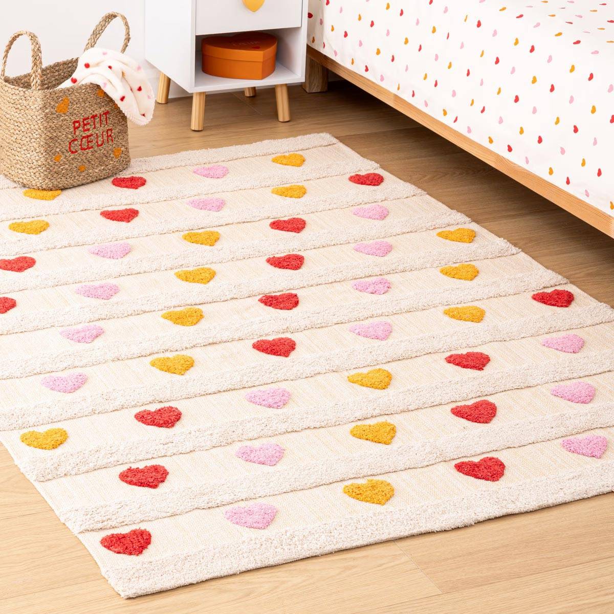 Atmosphera - Tapis enfant coeurs avec relief - ATMOSPHERA - Coton - Multicolore - Imagen 3