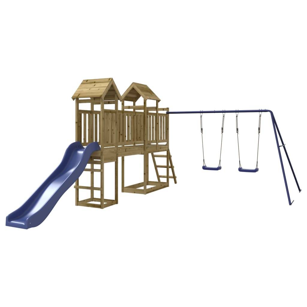 Helloshop26 - Aire de jeux d'extérieur balançoires toboggan portiques robuste jeux jardin 313 x 525 x 214 cm bois de pin imprégné - Imagen 2