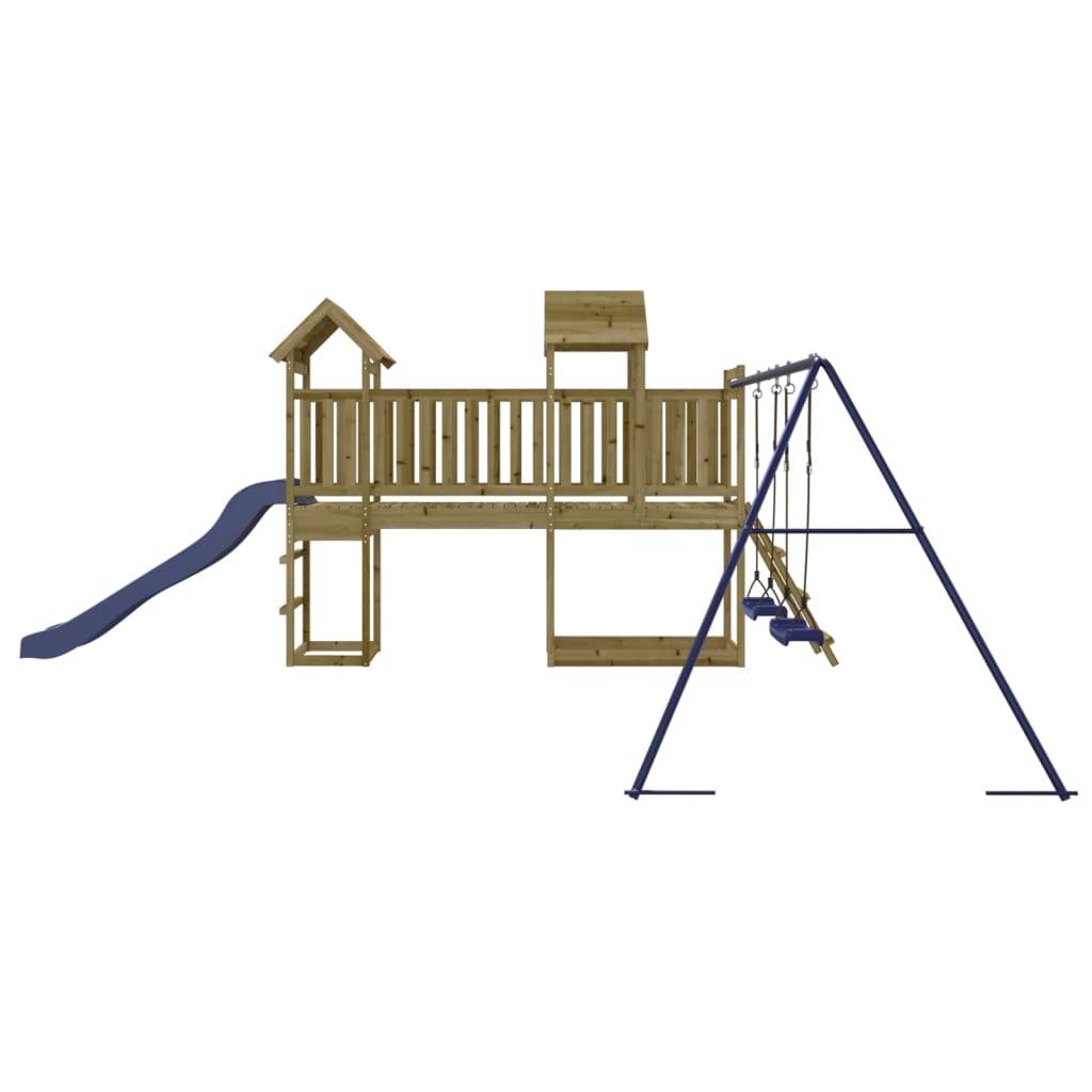 Helloshop26 - Aire de jeux d'extérieur balançoires toboggan portiques robuste jeux jardin 313 x 525 x 214 cm bois de pin imprégné - Imagen 5