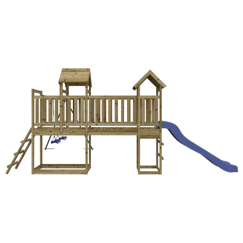 Helloshop26 - Aire de jeux d'extérieur balançoires toboggan portiques robuste jeux jardin 313 x 525 x 214 cm bois de pin imprégné - Imagen 4