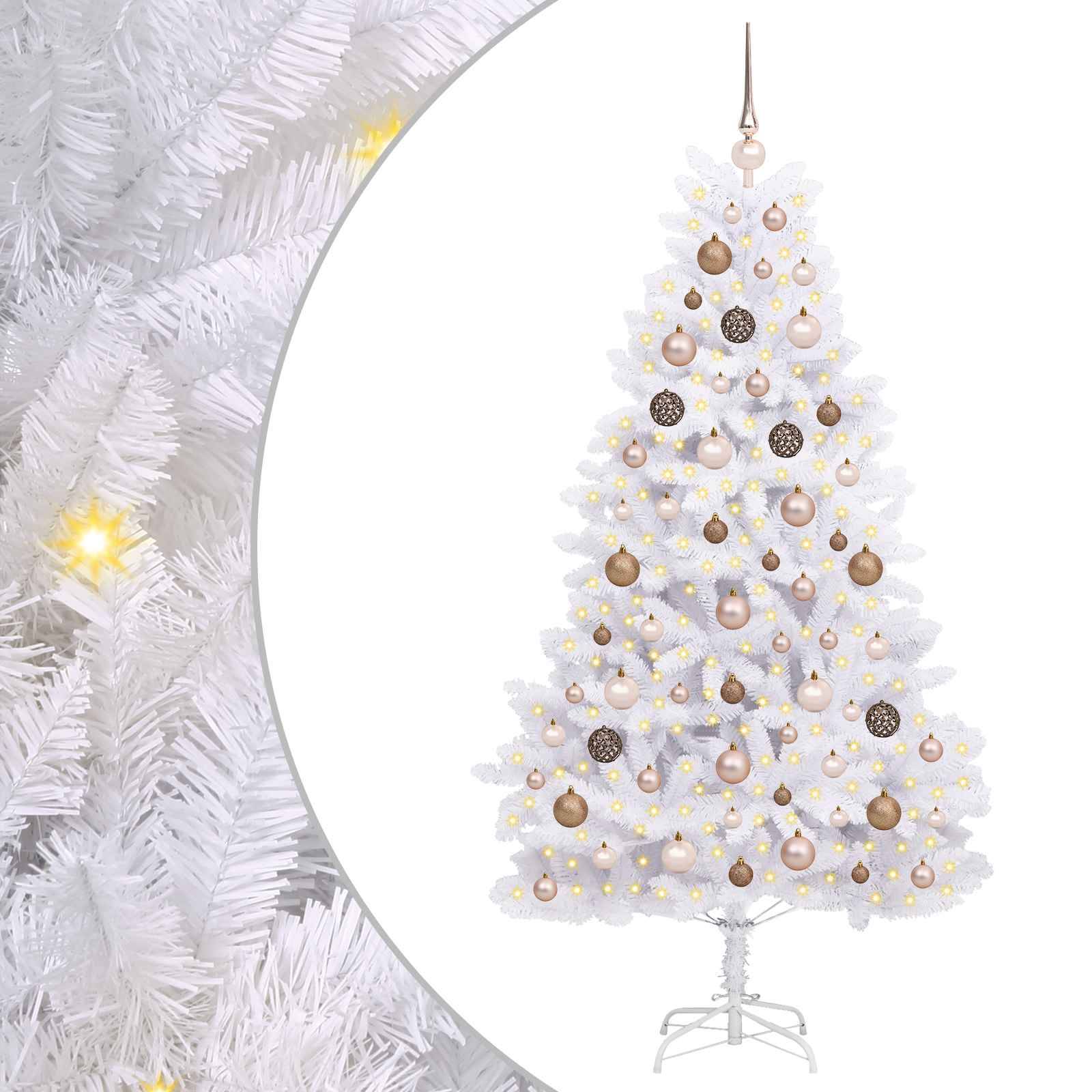 Vidaxl - Sapin de Noël artificiel Blanc 90 x 90 x 180 cm PVC et métal vidaXL 3210151 - Image 2