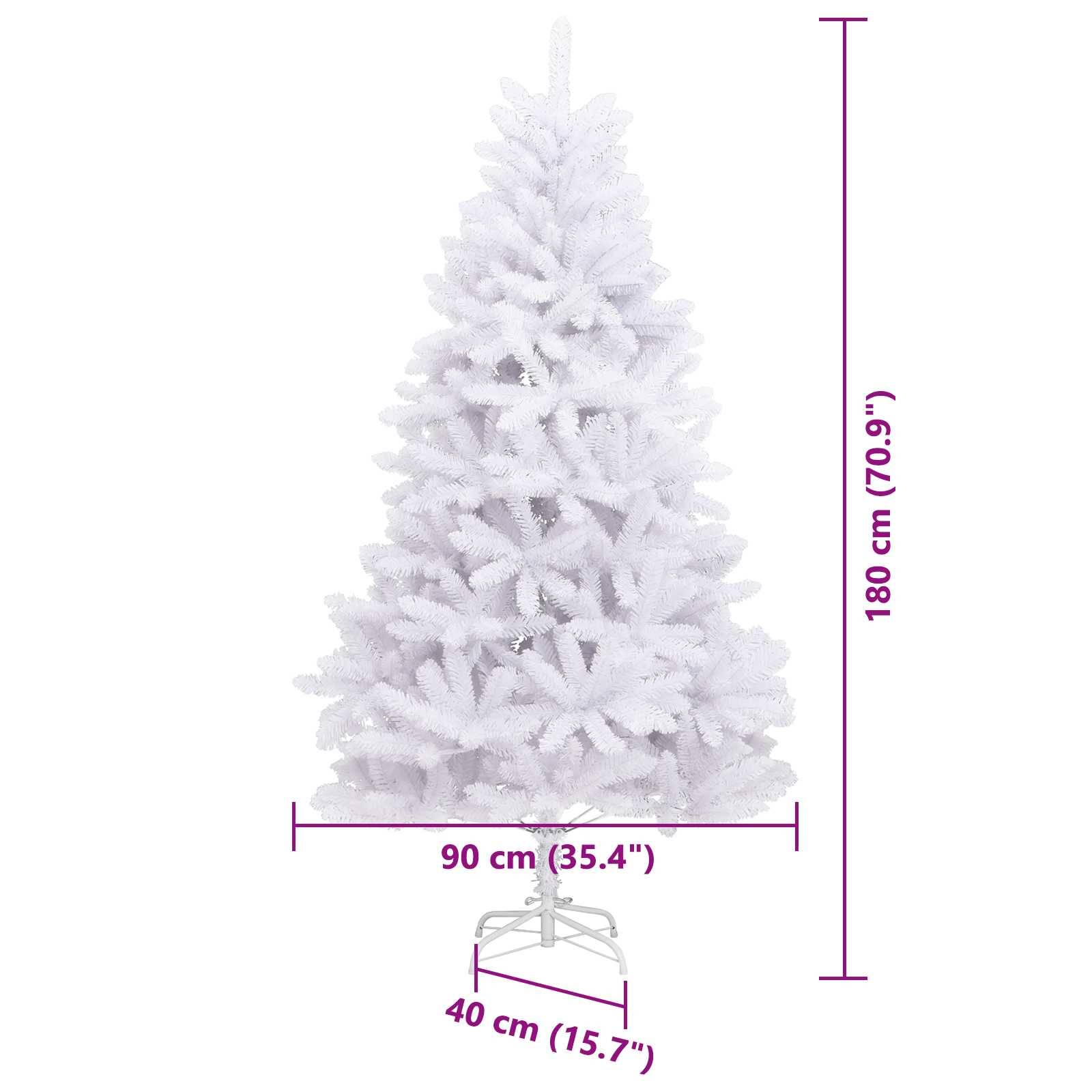 Vidaxl - Sapin de Noël artificiel Blanc 90 x 90 x 180 cm PVC et métal vidaXL 3210151 - Image 3