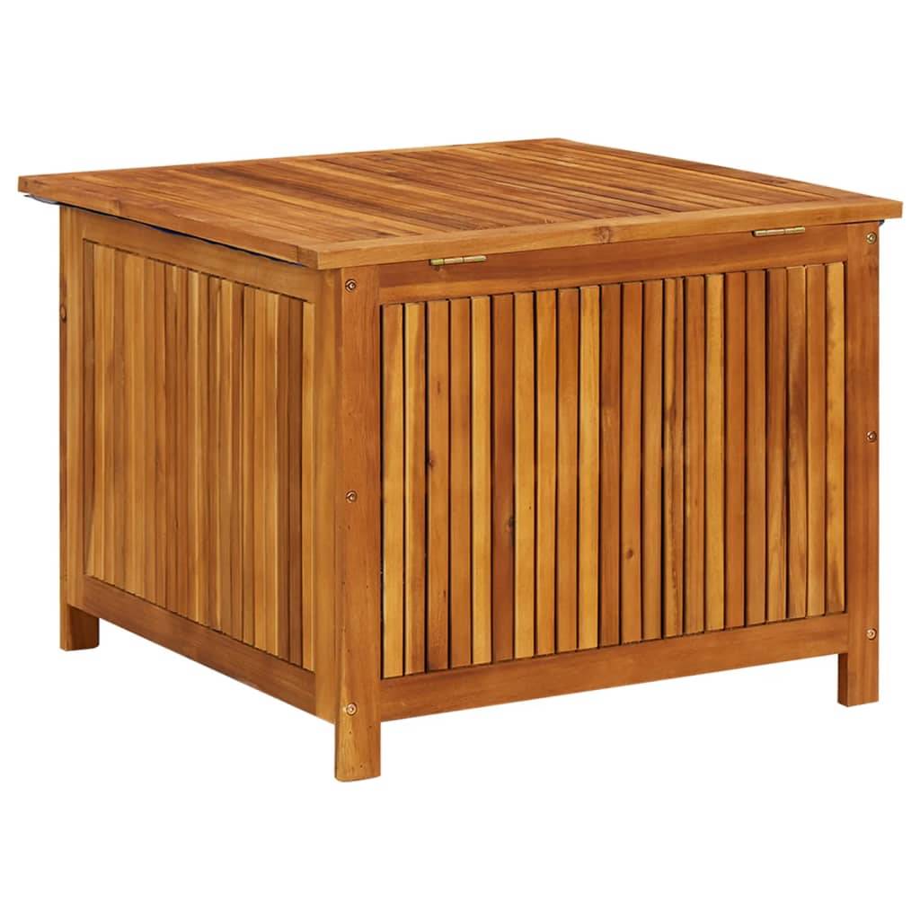 Helloshop26 - Coffre boîte meuble de jardin rangement 75 x 75 x 58 cm bois d'acacia solide - Imagen 4