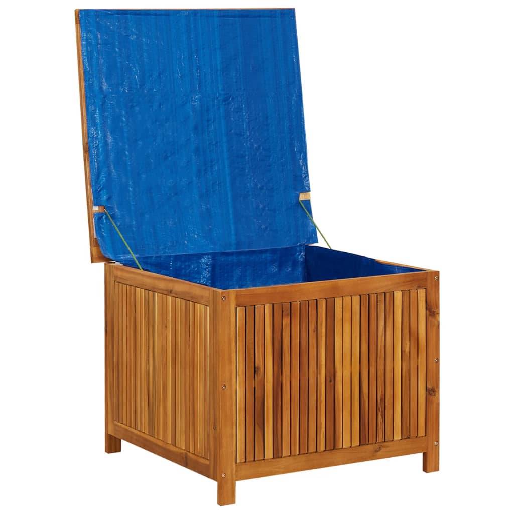 Helloshop26 - Coffre boîte meuble de jardin rangement 75 x 75 x 58 cm bois d'acacia solide - Imagen 5
