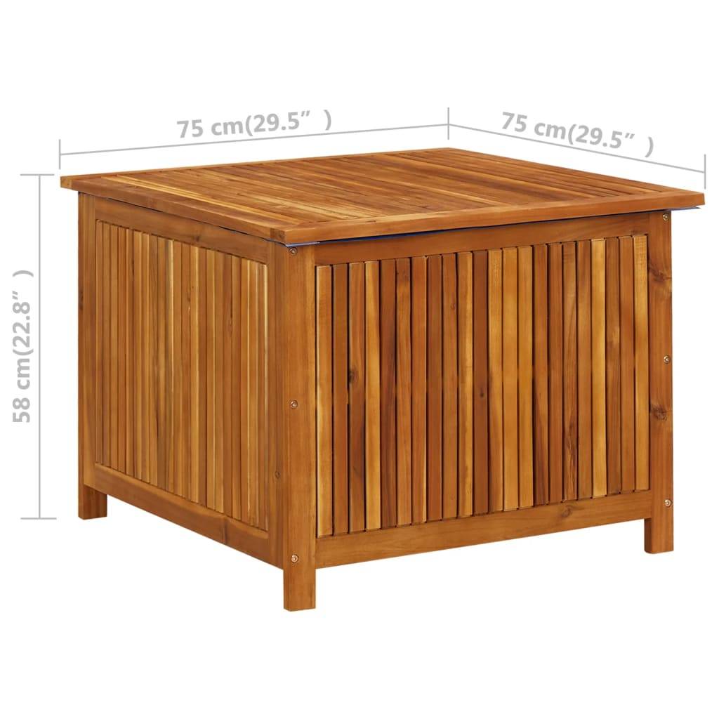 Helloshop26 - Coffre boîte meuble de jardin rangement 75 x 75 x 58 cm bois d'acacia solide - Imagen 7