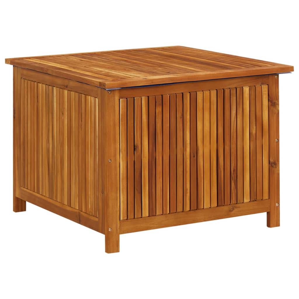 Helloshop26 - Coffre boîte meuble de jardin rangement 75 x 75 x 58 cm bois d'acacia solide - Imagen 1