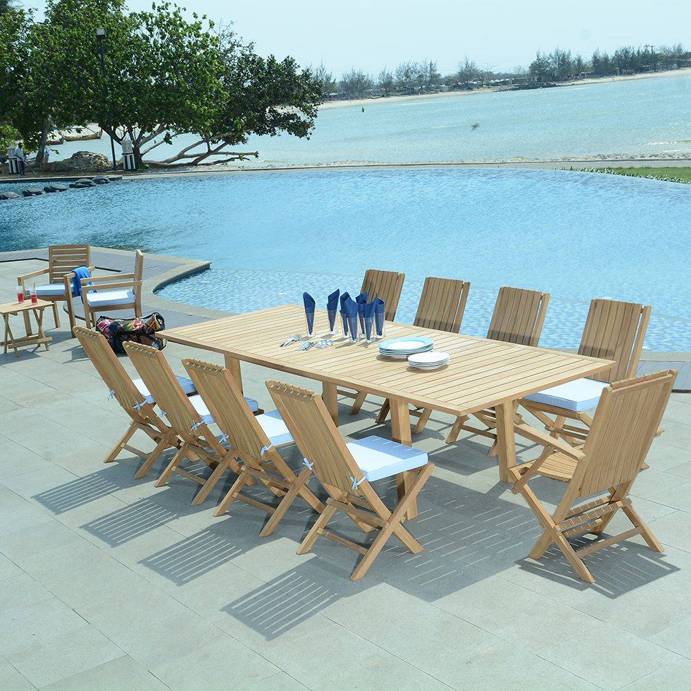 Teck'Attitude - Salon de jardin teck massif Cancun, 10 places - TECK'Attitude