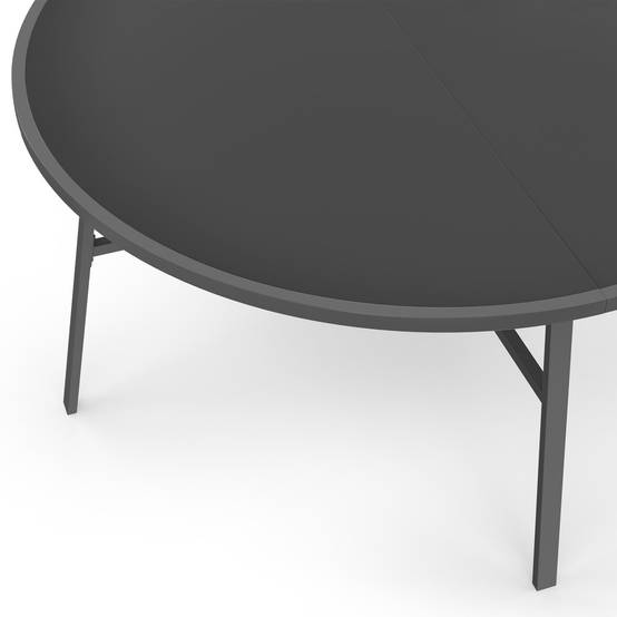 Salon de jardin MADRID table ronde 120 CM et 6 chaises empilables gris anthracite - Image 6