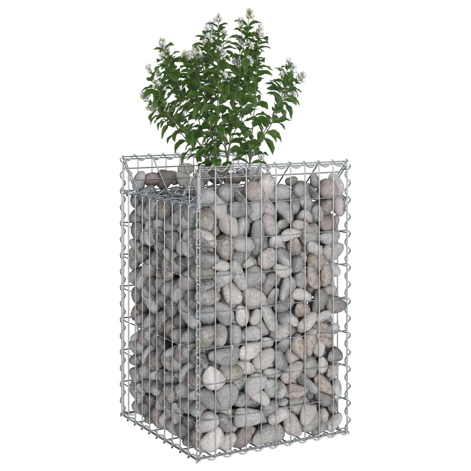 Lit surélevé gabion Acier galvanisé Argenté 50 x 50 x 80 cm, Poids :9.85kg - PANGIVO - Image 3