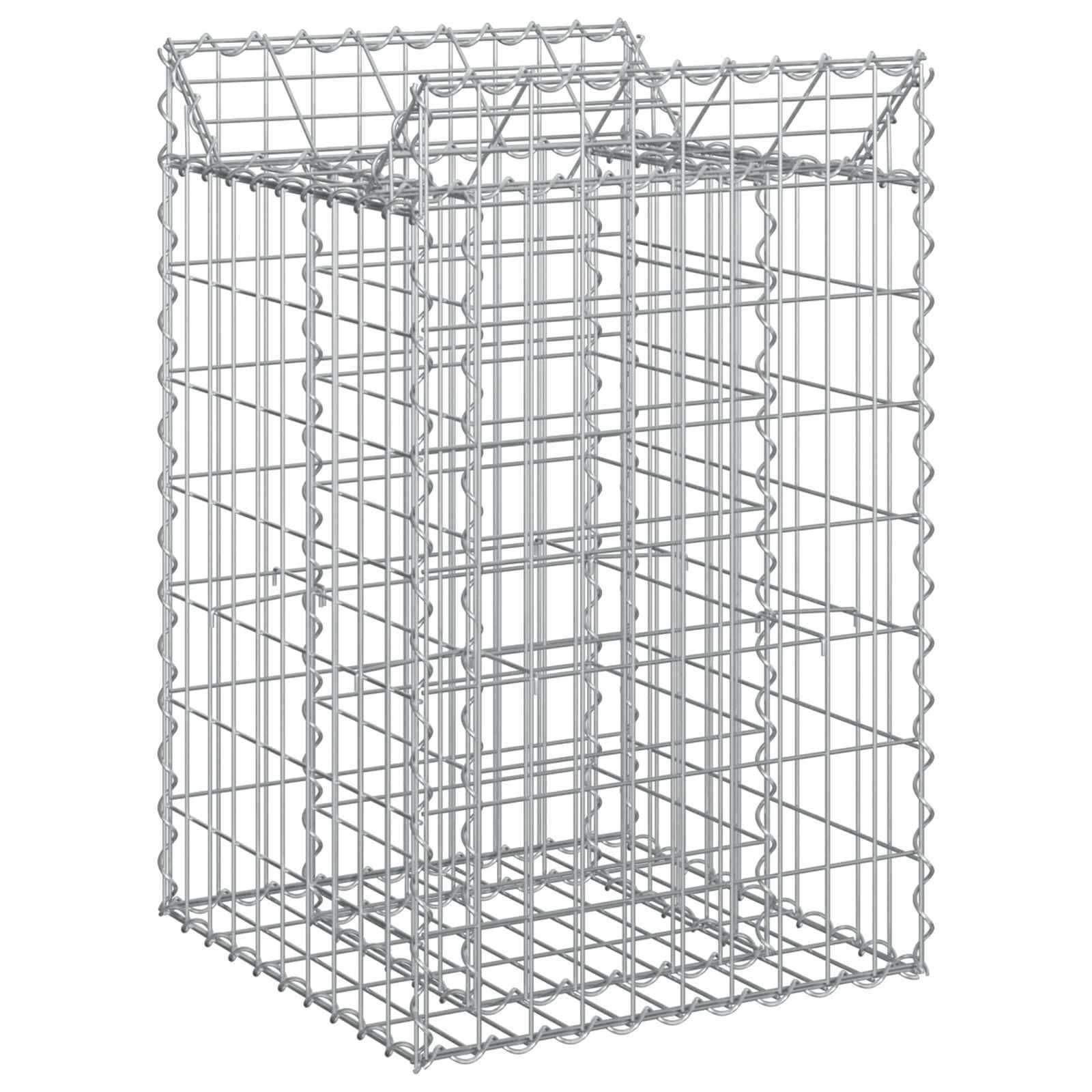 Lit surélevé gabion Acier galvanisé Argenté 50 x 50 x 80 cm, Poids :9.85kg - PANGIVO - Image 2