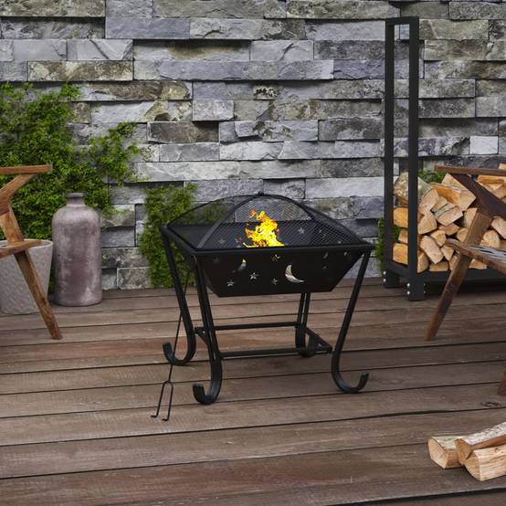 ComfortXL - Brasero Foyer sur Pieds 50cm en Acier Noir pour Jardin et Terrasse – ComfortXL Outdoor Living - Image 1