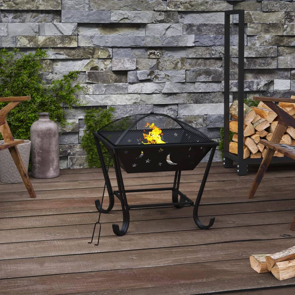 ComfortXL - Brasero Foyer sur Pieds 50cm en Acier Noir pour Jardin et Terrasse – ComfortXL Outdoor Living - Image 1
