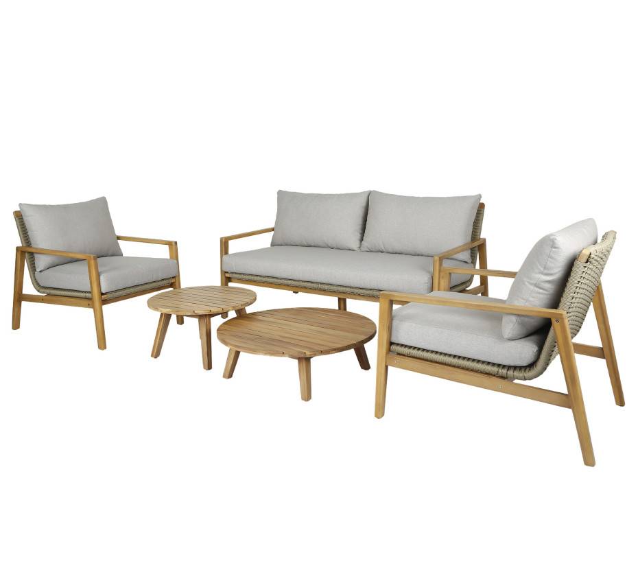 Salon de jardin en acacia  4 places  ALSTRUP - Image 7