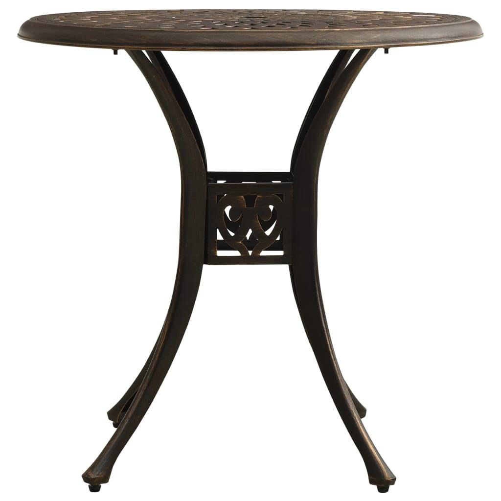 Table de jardin aluminium coulé bronze 78 x 78 x 72 cm - PANGIVO - Image 2