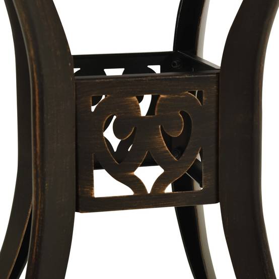 Table de jardin aluminium coulé bronze 78 x 78 x 72 cm - PANGIVO - Image 4