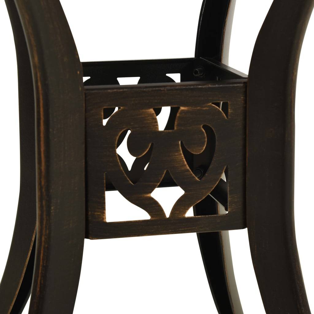 Table de jardin aluminium coulé bronze 78 x 78 x 72 cm - PANGIVO - Image 4