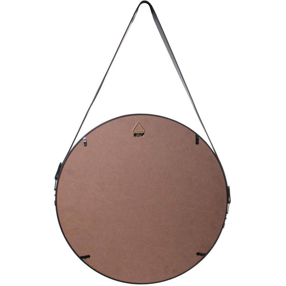 The Home Deco Factory - Miroir rond avec anse en PU 40 cm - Imagen 4
