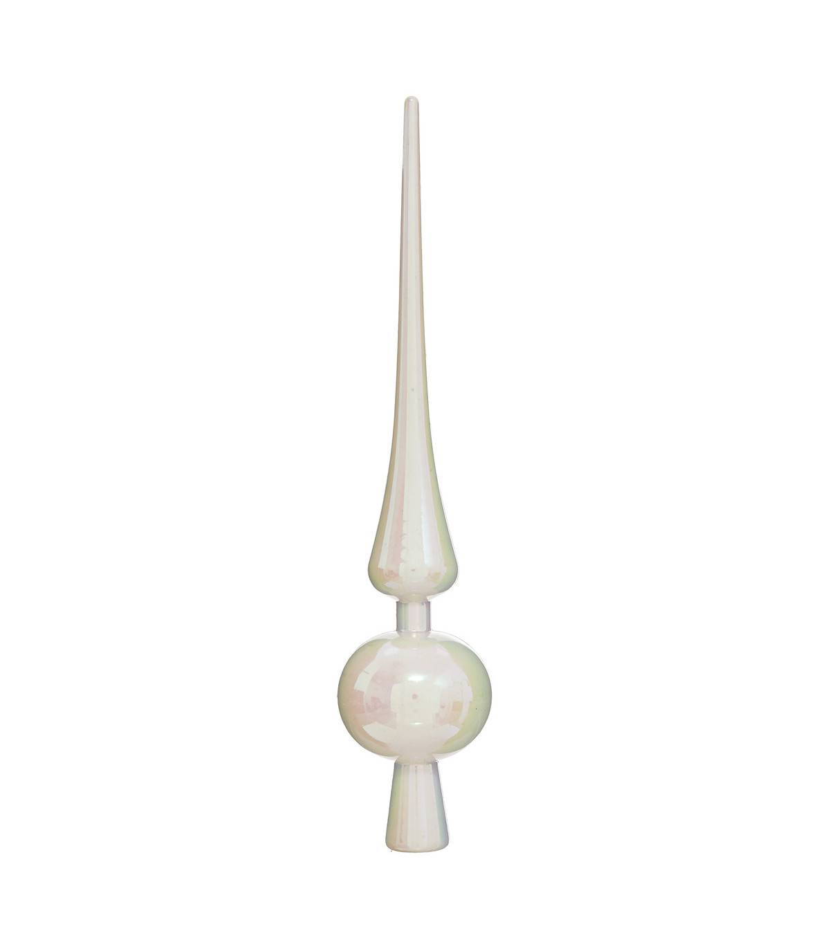 Fééric Lights & Christmas - Déco Sapin de Noël Cimier Boule Blanc Irisé et Brillant