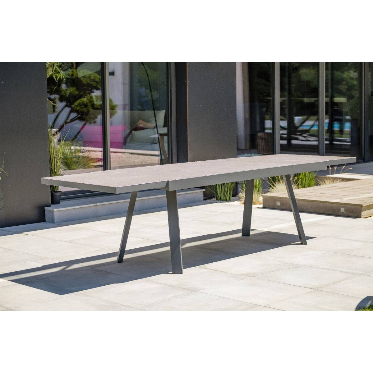 Dcb Garden - Table de Jardin Extensible en Céramique "Stockholm" 200-300cm Gris Anthracite - Imagen 5