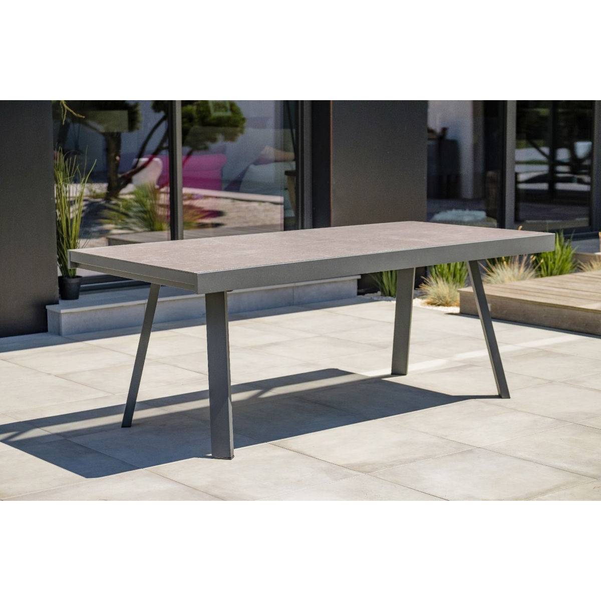 Dcb Garden - Table de Jardin Extensible en Céramique "Stockholm" 200-300cm Gris Anthracite - Imagen 6